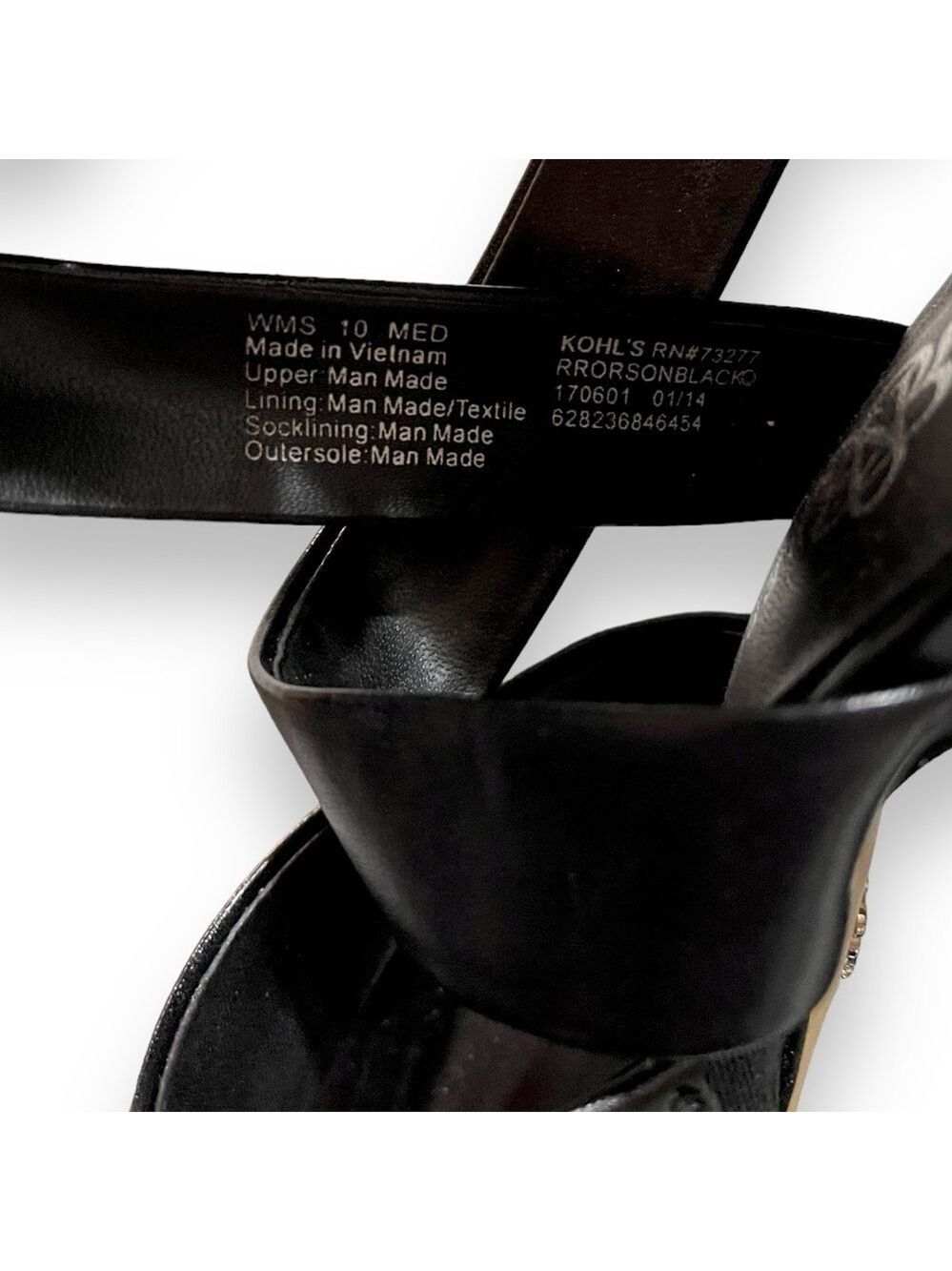 Rock & Republic Black Stiletto 5” Heel Sandals Criss Cross Ankle Strap Size 10M - Picture 9 of 9